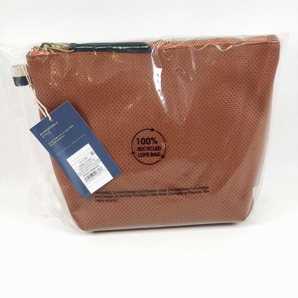Universal Thread Winged Pouch Makeup Tote Bag Cognac Brown Medium Brand New NWT‎ - Picture 1 of 9